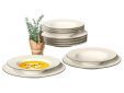 TAFELSET 6PERS : PLAT+DIEP